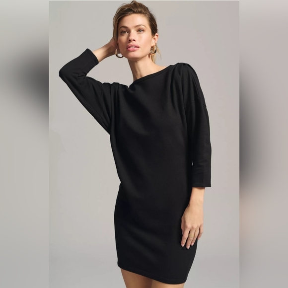 NWT ANTHROPOLOGIE | T.La Black Dolman Dress - Picture 2 of 6